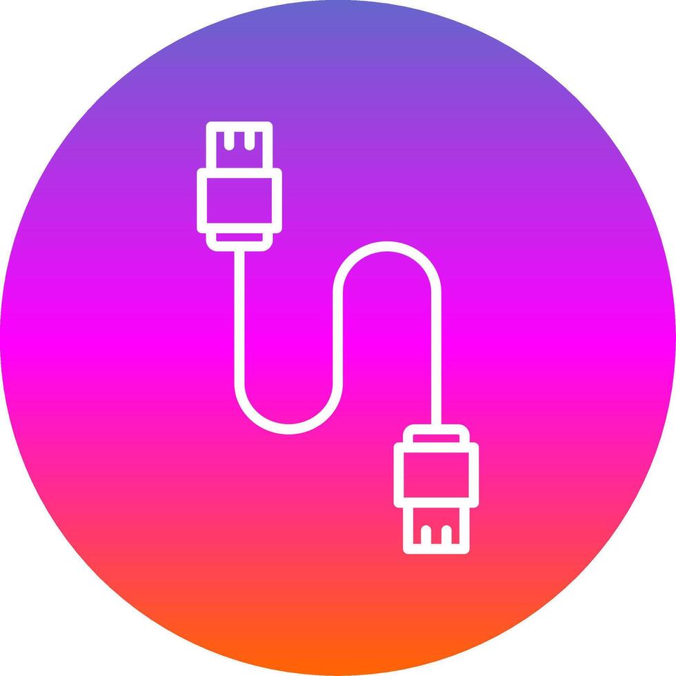 Database Cable Line Gradient Circle Icon vector