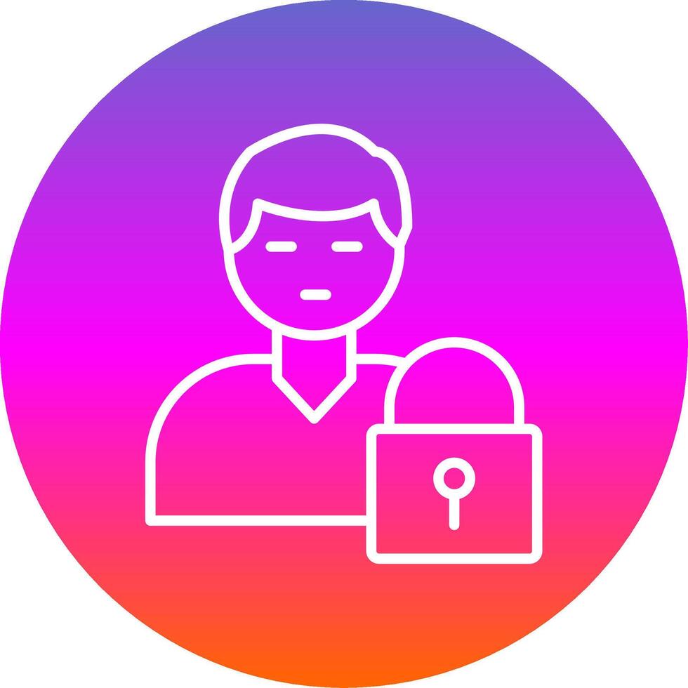 Authorization Manager Line Gradient Circle Icon vector