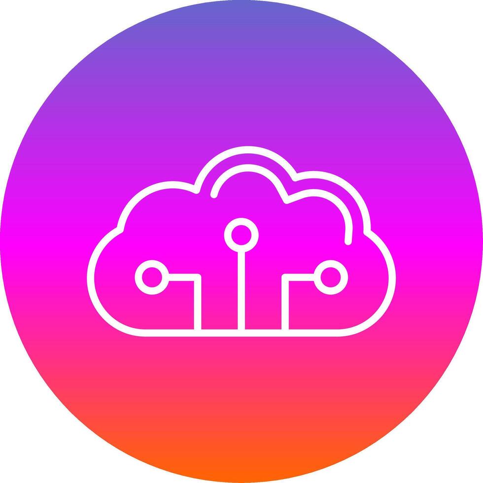 Cloud Circuit Line Gradient Circle Icon vector