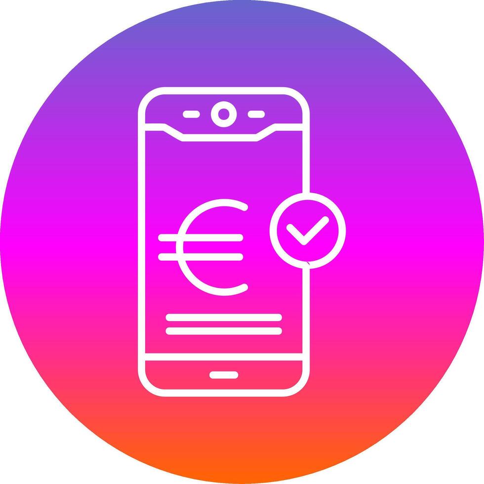 Euro Pay Line Gradient Circle Icon vector