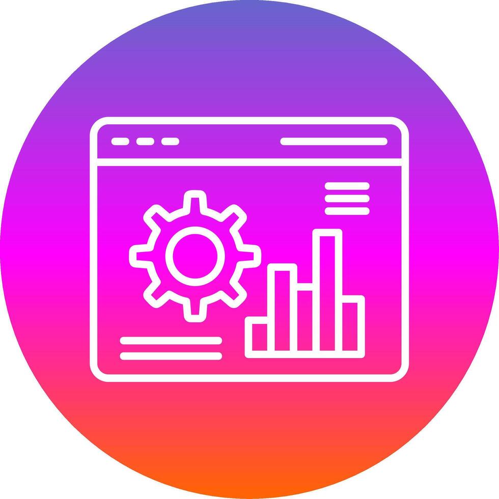 Seo Work Line Gradient Circle Icon vector