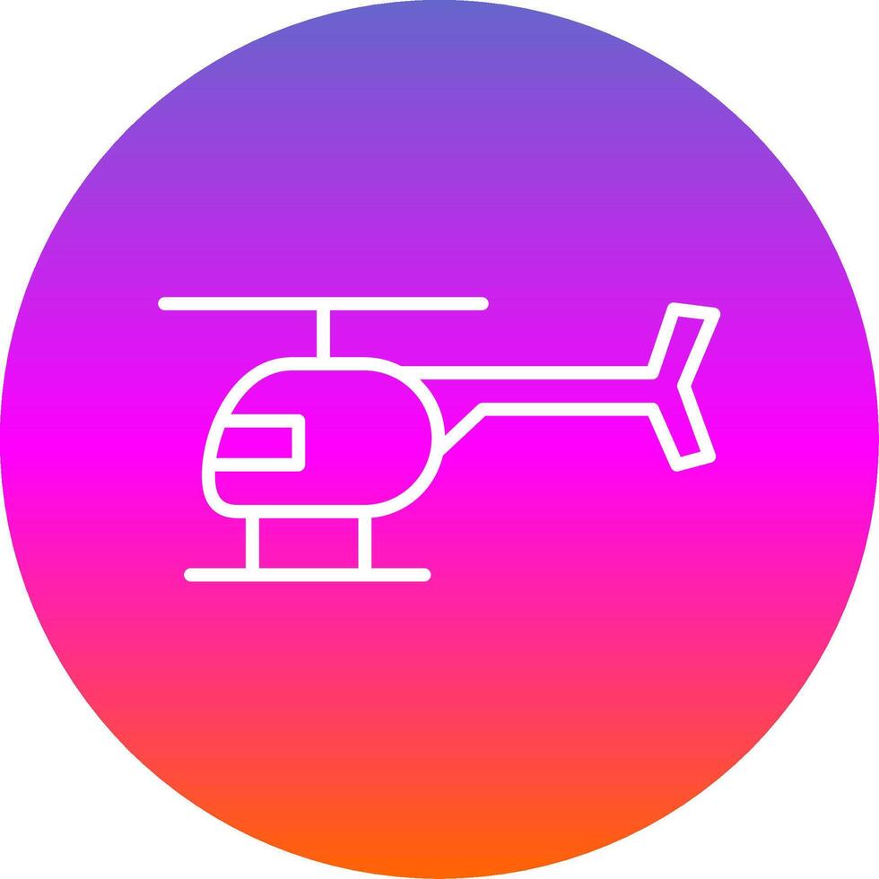 helicóptero línea degradado circulo icono vector