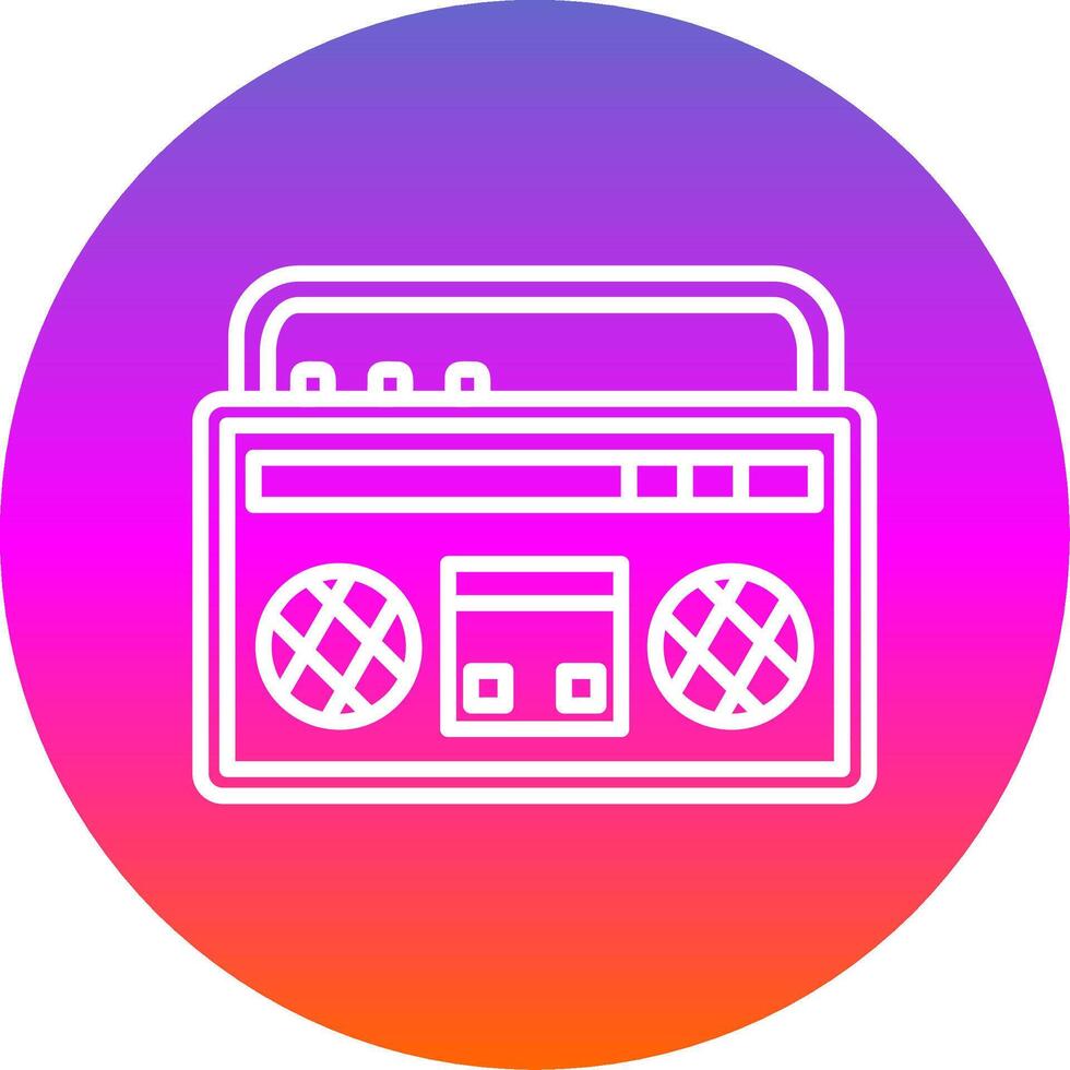 Boombox Line Gradient Circle Icon vector