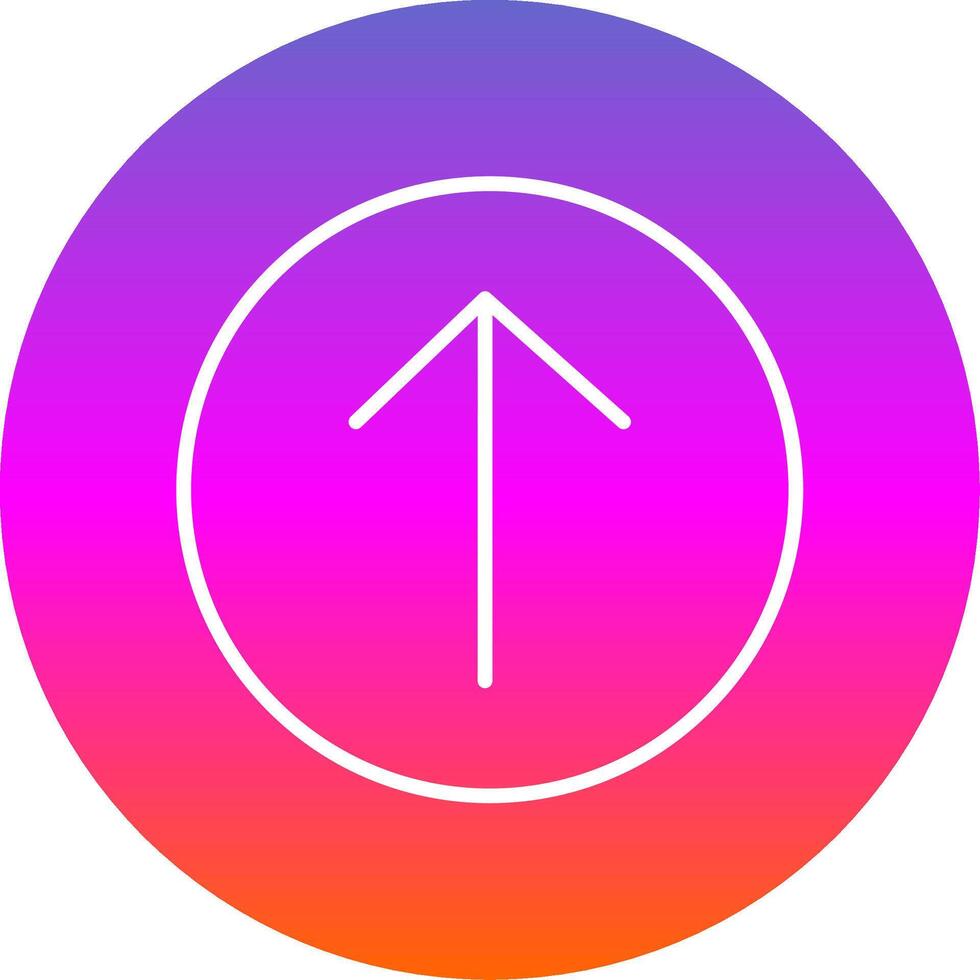 Up Arrow Line Gradient Circle Icon vector