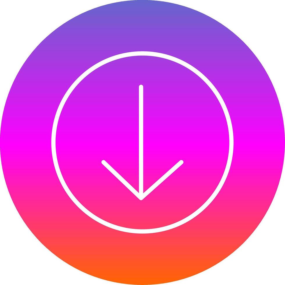 Down Arrow Line Gradient Circle Icon vector