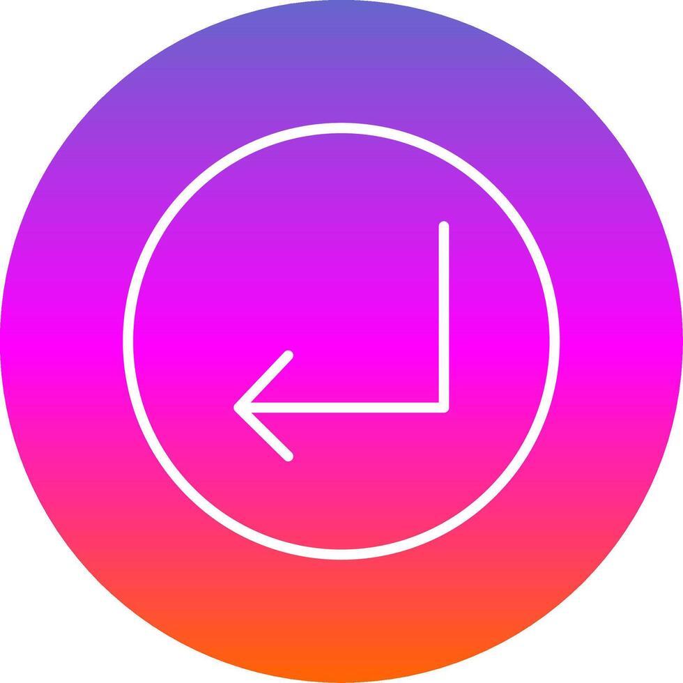 Turn Line Gradient Circle Icon vector