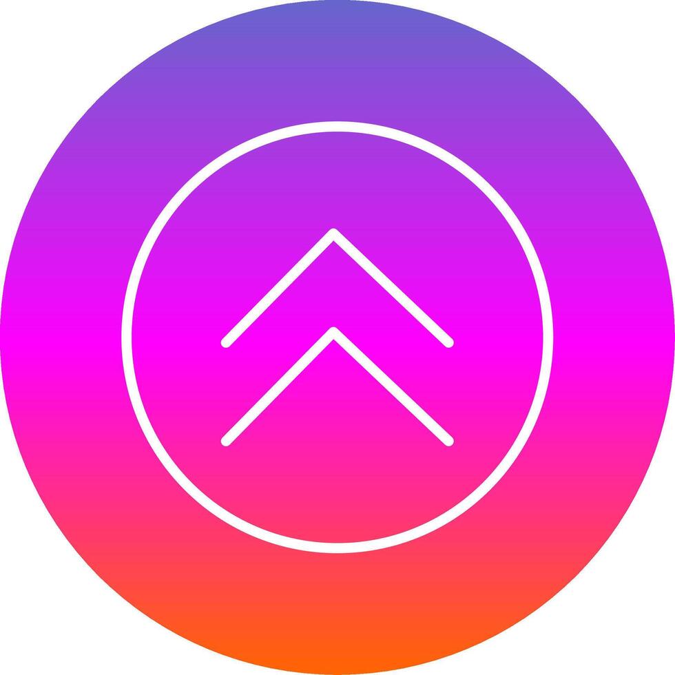 Chevron Line Gradient Circle Icon vector