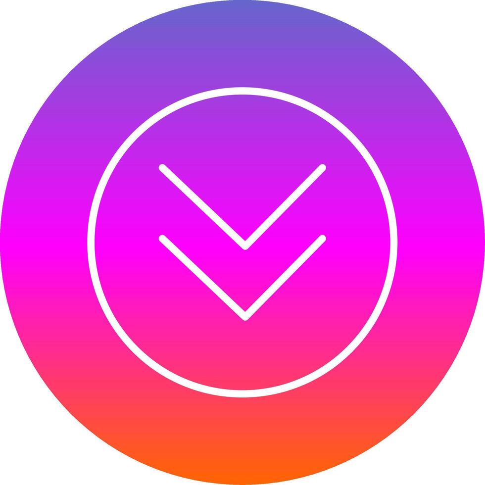 Chevron Line Gradient Circle Icon vector