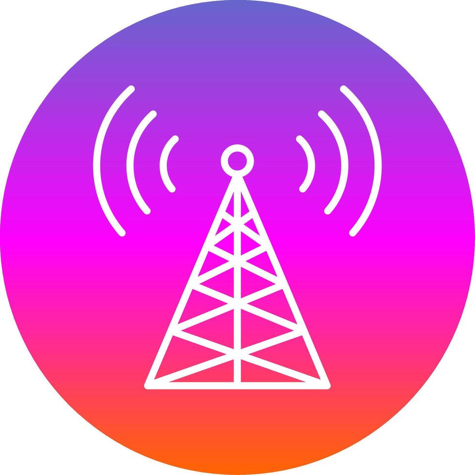 Radio Tower Line Gradient Circle Icon vector