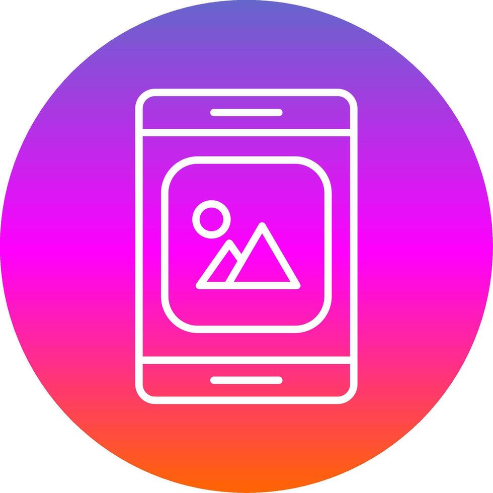 Mobile App Line Gradient Circle Icon vector