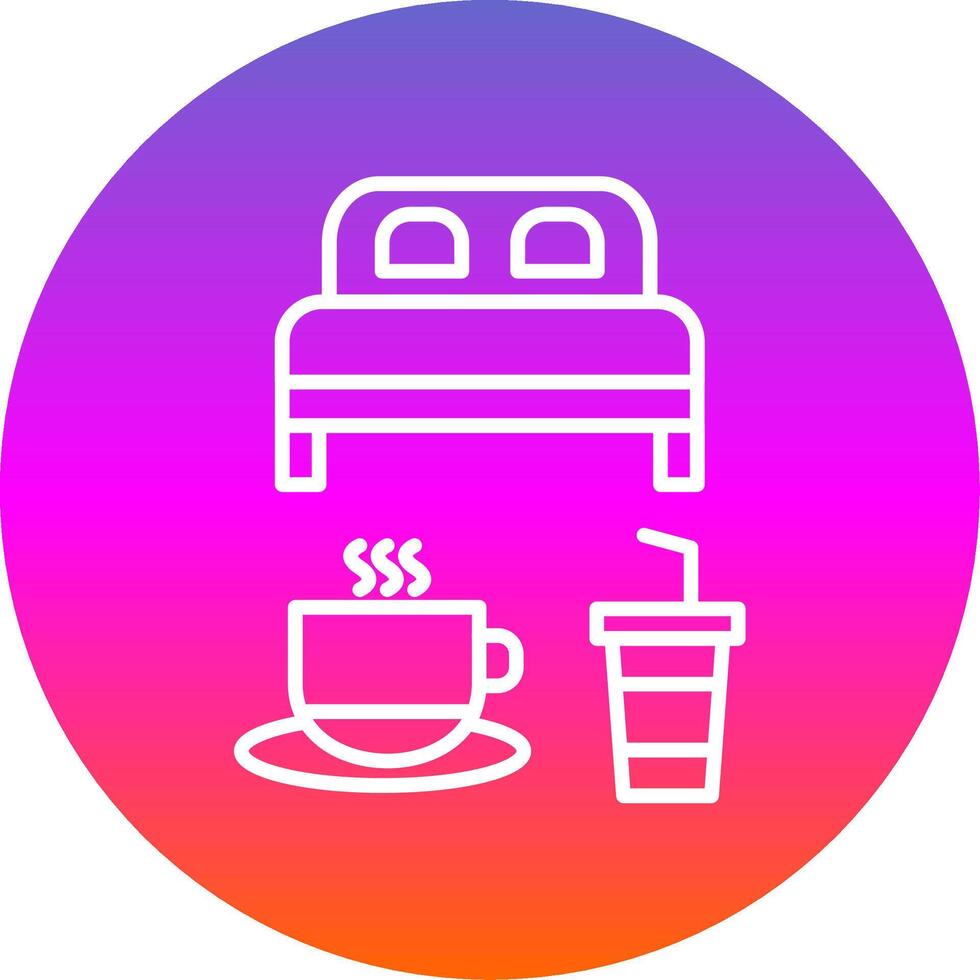 Bed And Breakfast Line Gradient Circle Icon vector