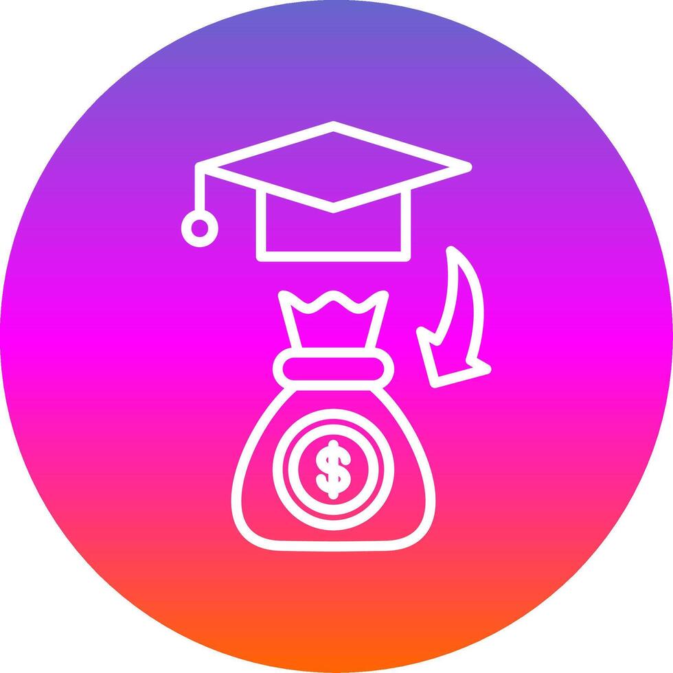 Scholarship Line Gradient Circle Icon vector