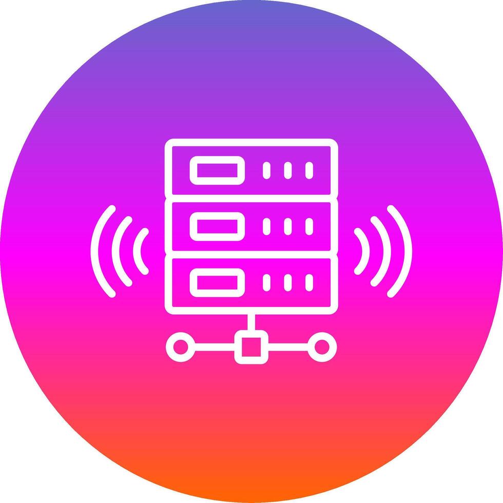 inalámbrico base de datos línea degradado circulo icono vector