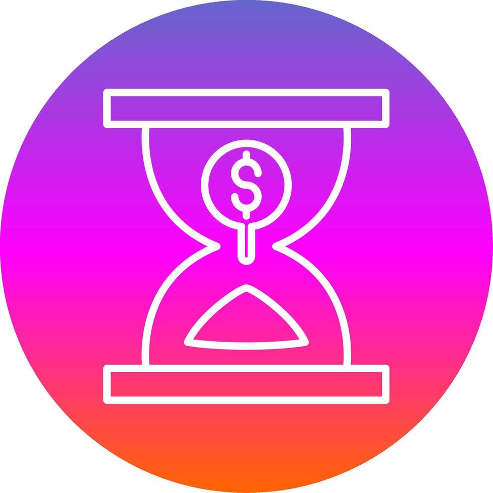 Sand Timer Line Gradient Circle Icon vector