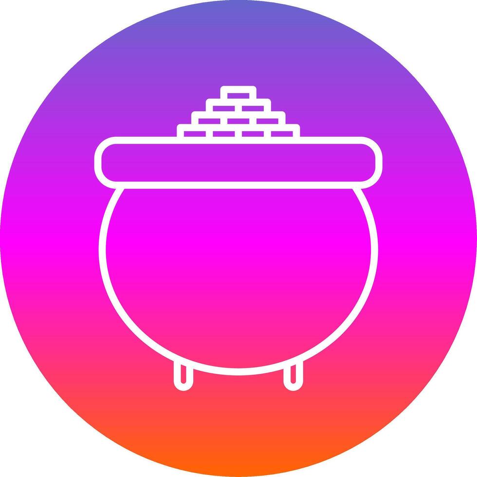 Gold Pot Line Gradient Circle Icon vector