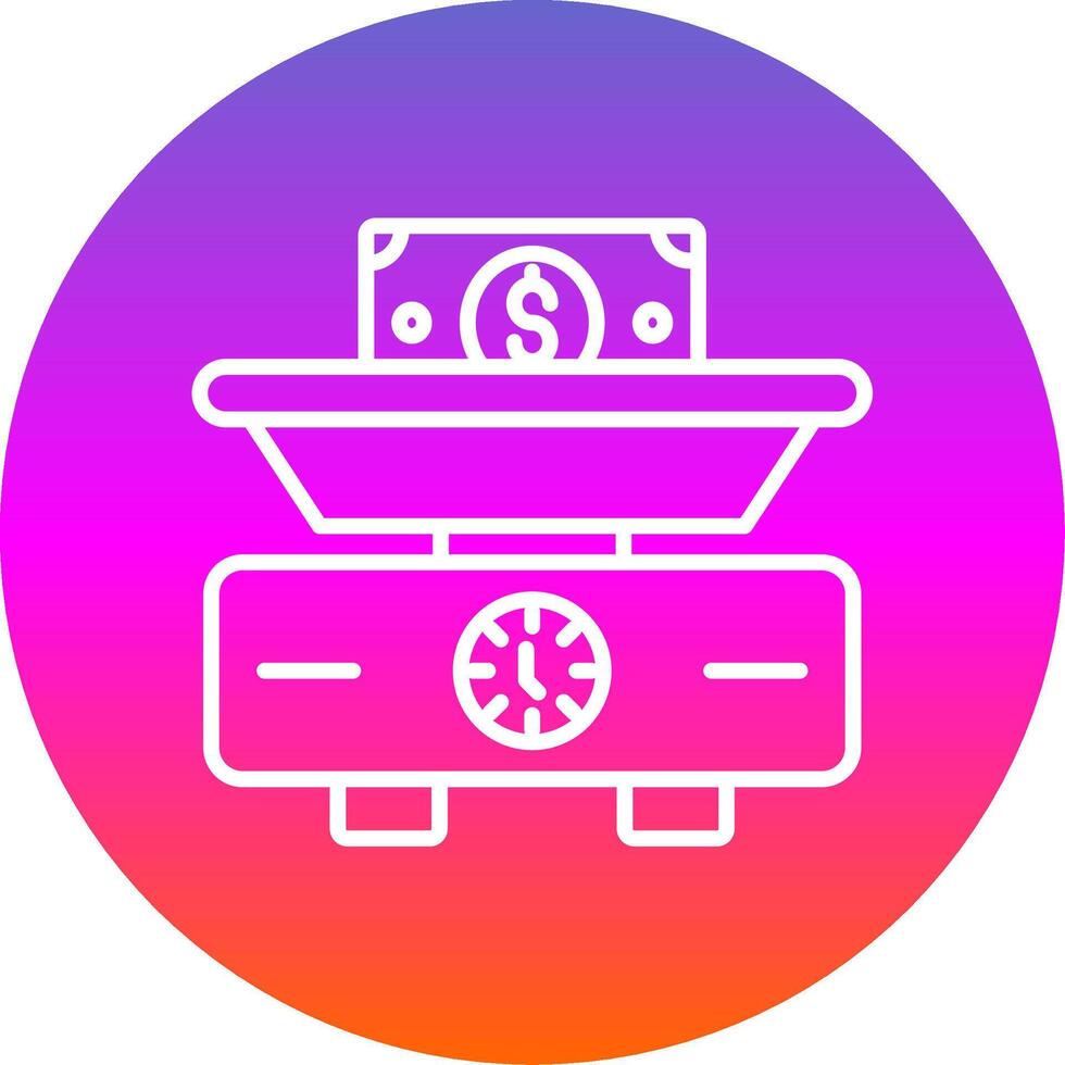 Weighing Scale Line Gradient Circle Icon vector