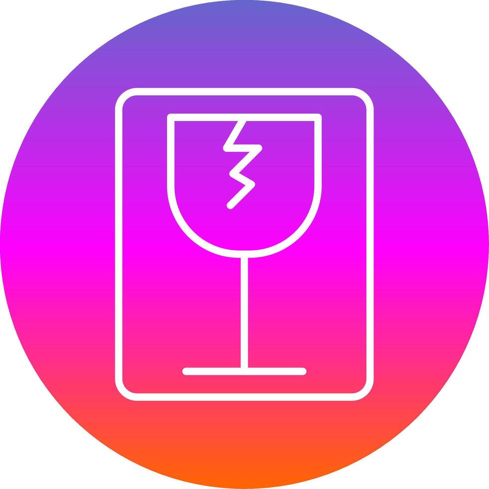 Fragile Line Gradient Circle Icon vector