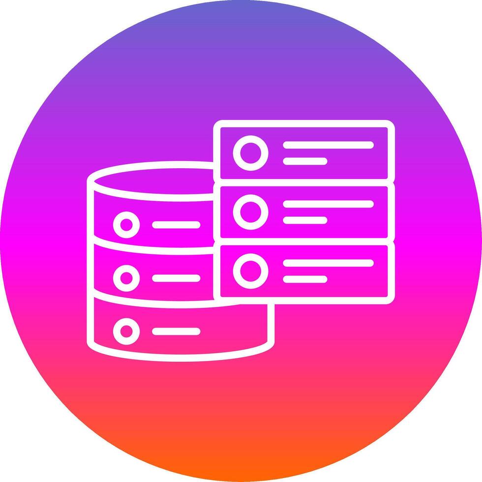 Databases Line Gradient Circle Icon vector