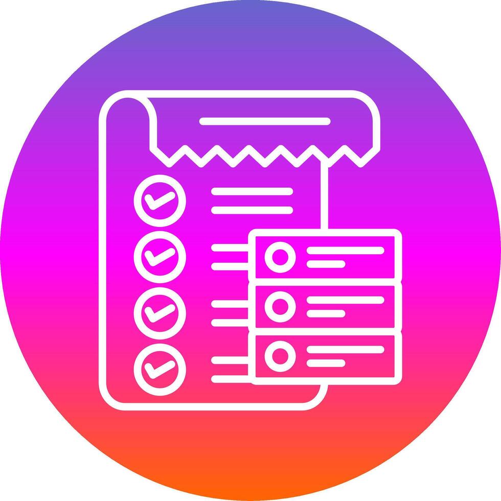 Data List Line Gradient Circle Icon vector