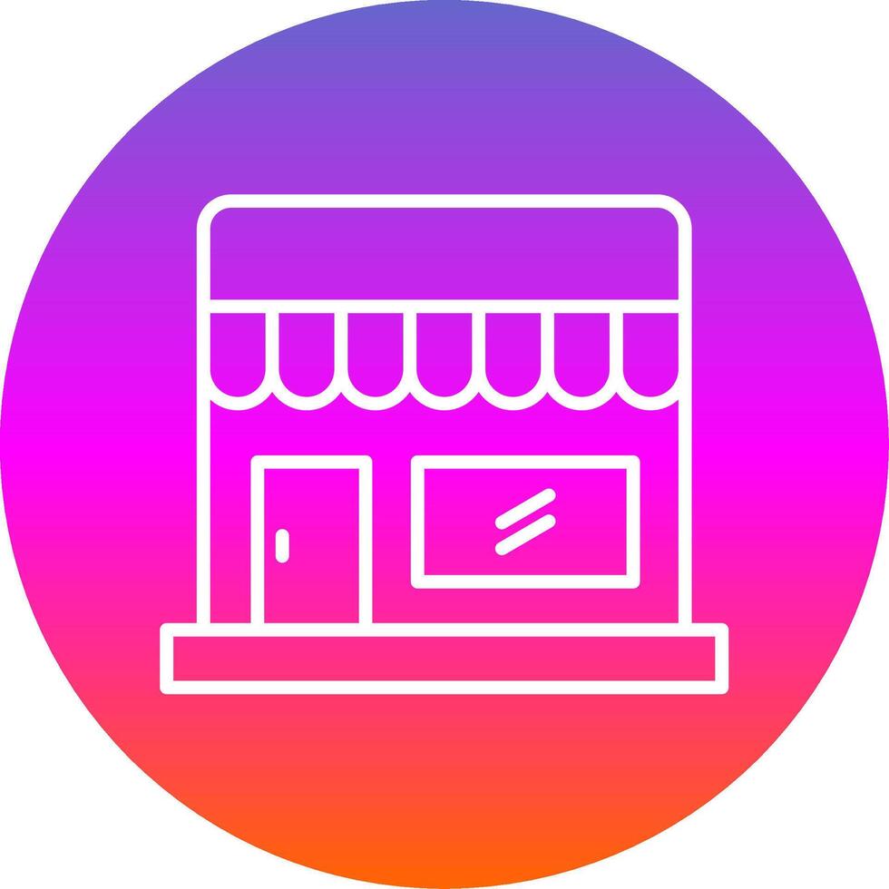 tienda línea degradado circulo icono vector