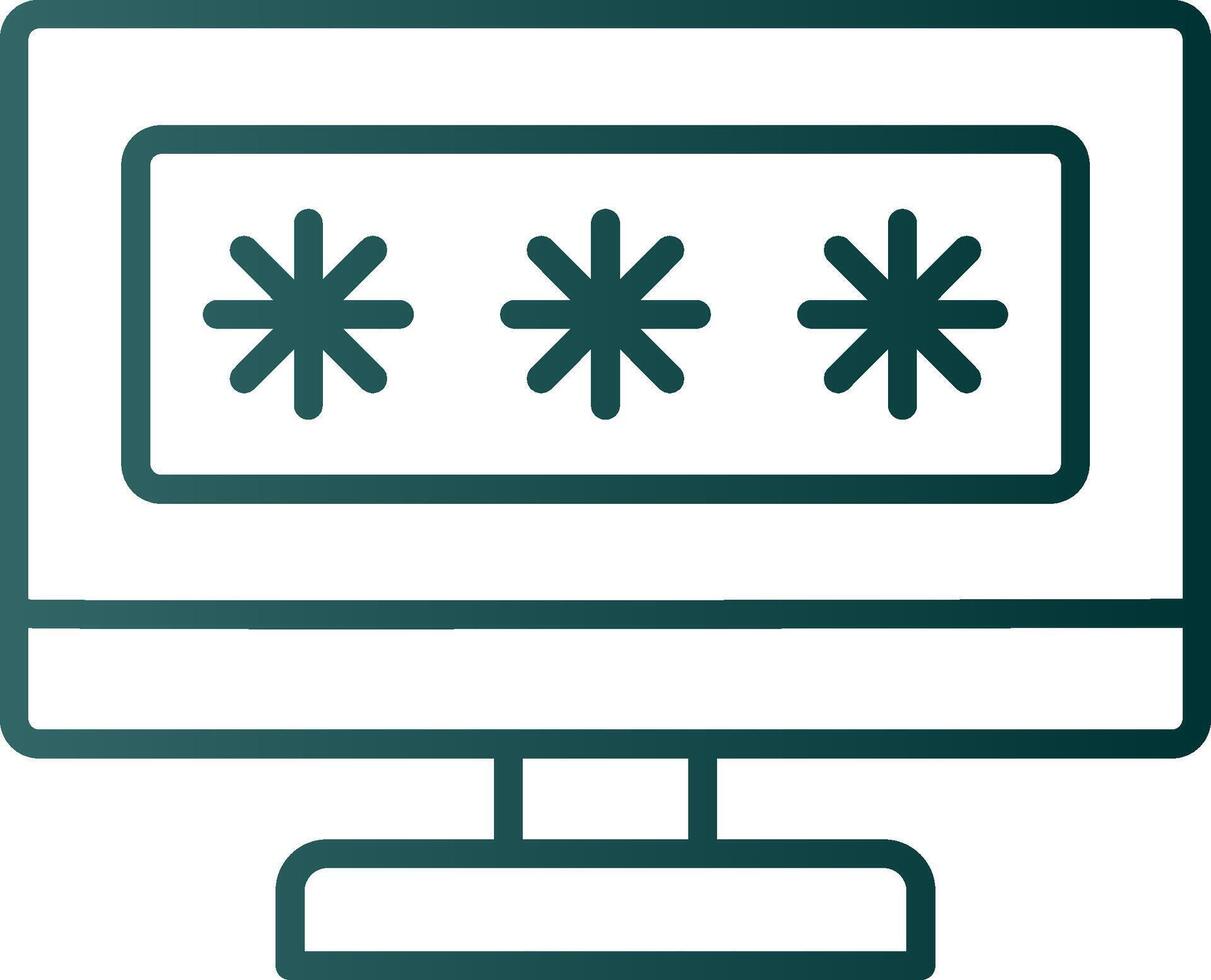 Security Computer Password Line Gradient Icon vector