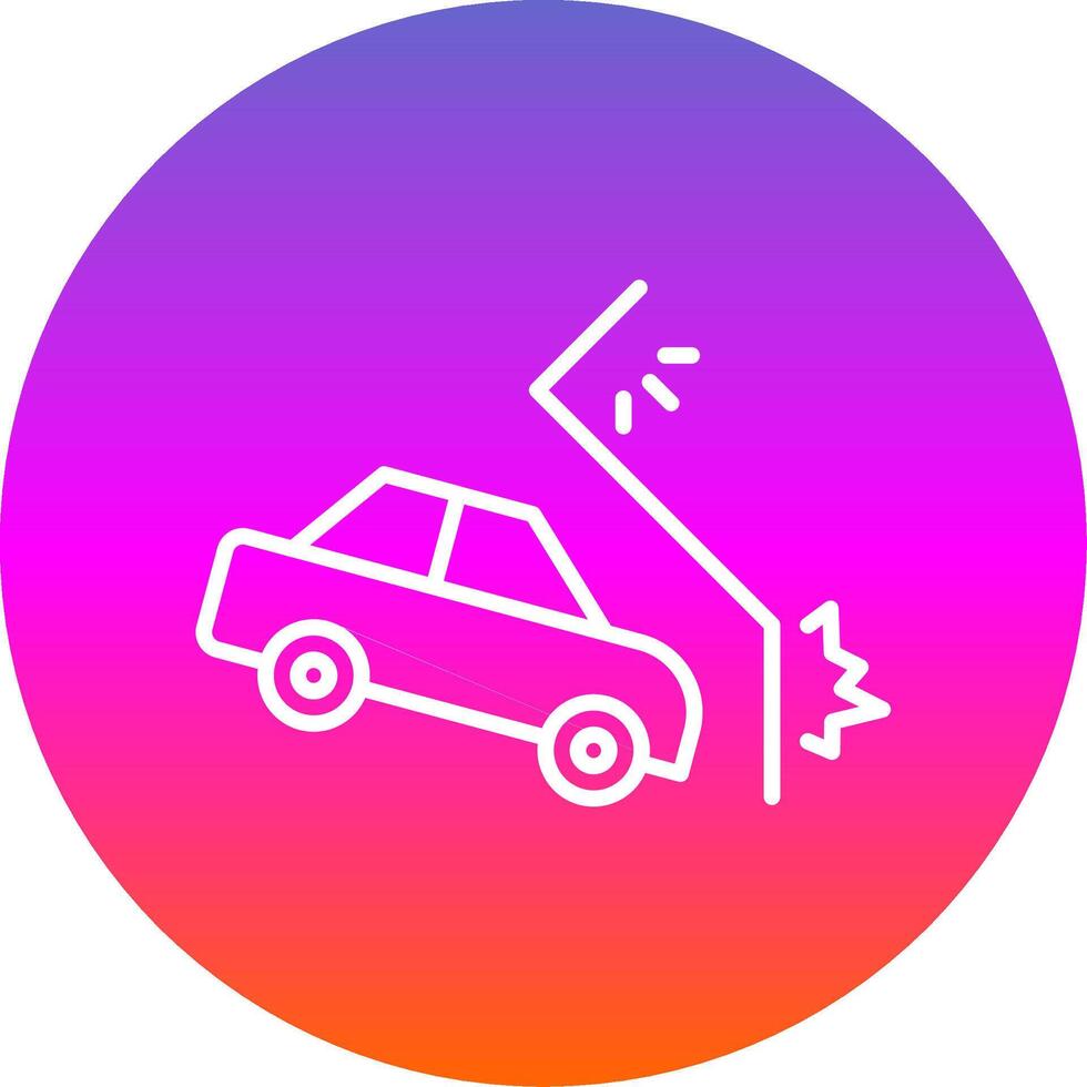 Car Crash Line Gradient Circle Icon vector