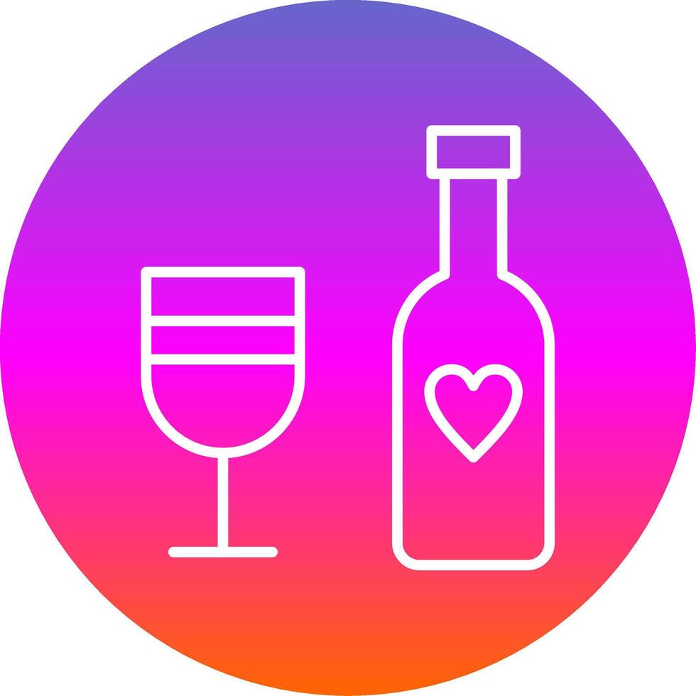 Wine Bottle Line Gradient Circle Icon vector