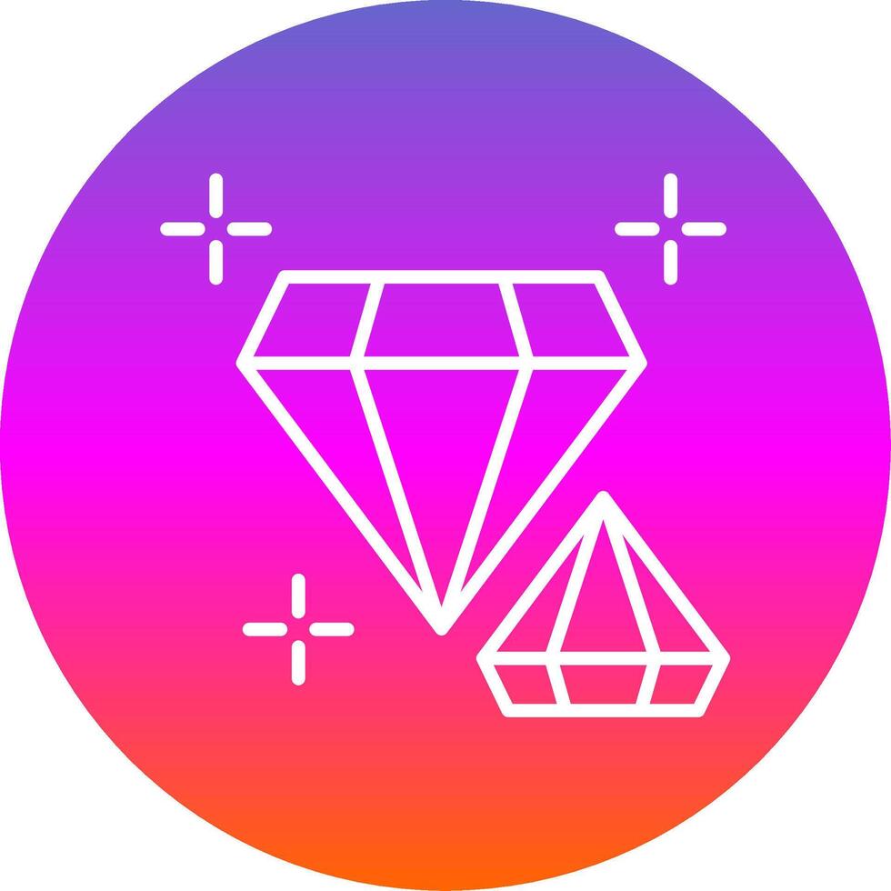 Diamond Line Gradient Circle Icon vector