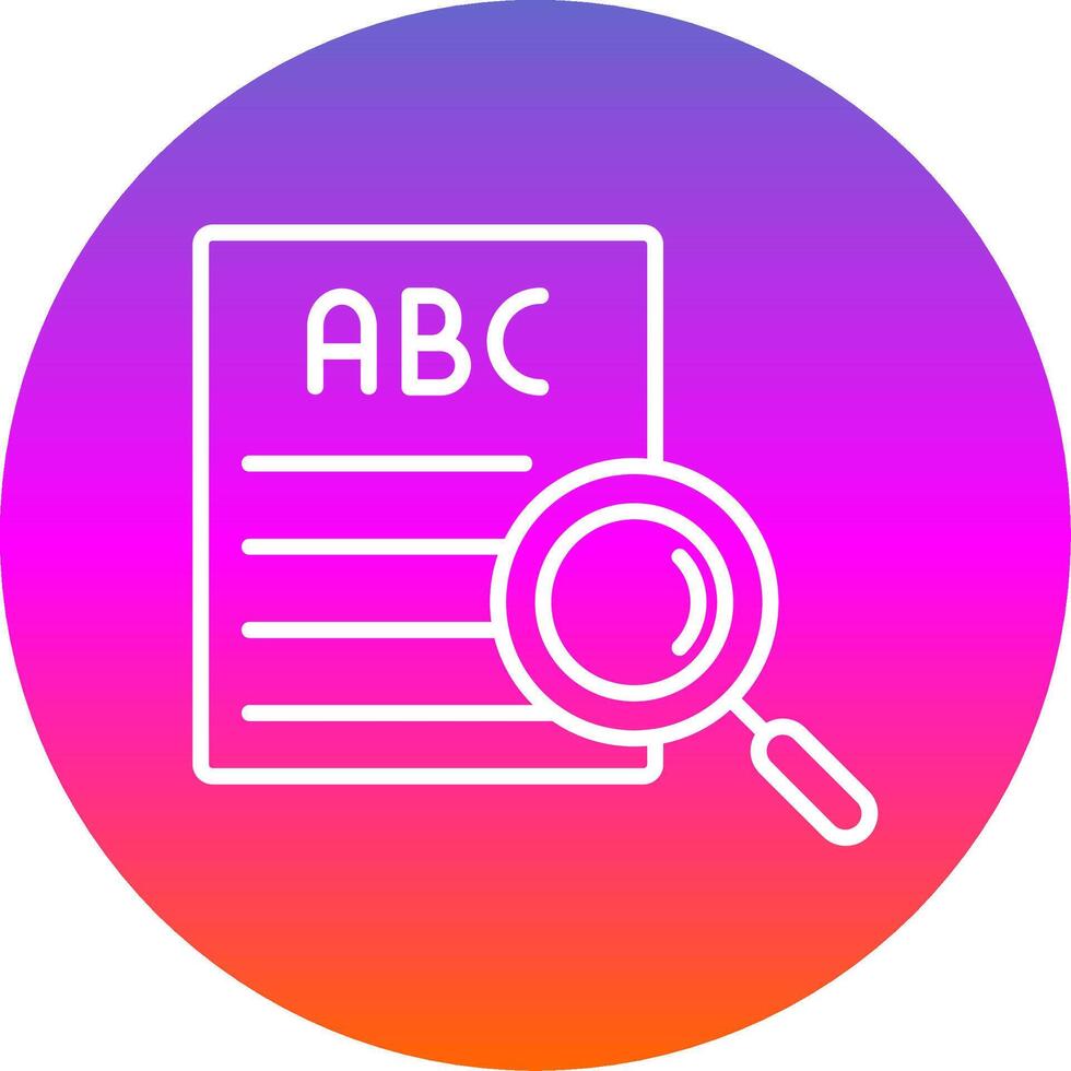 Spell Check Line Gradient Circle Icon vector
