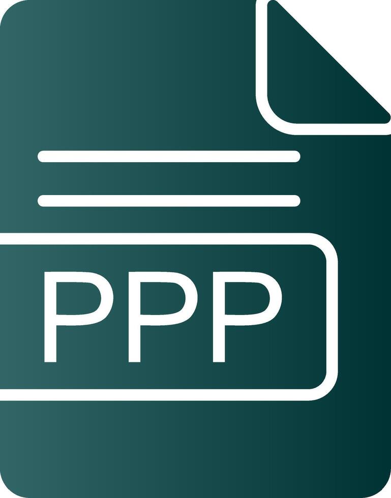 PPP File Format Glyph Gradient Icon vector