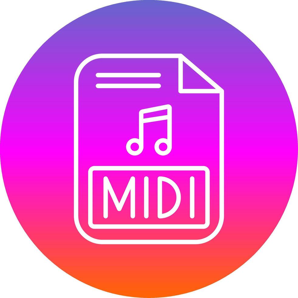 Midi Line Gradient Circle Icon vector