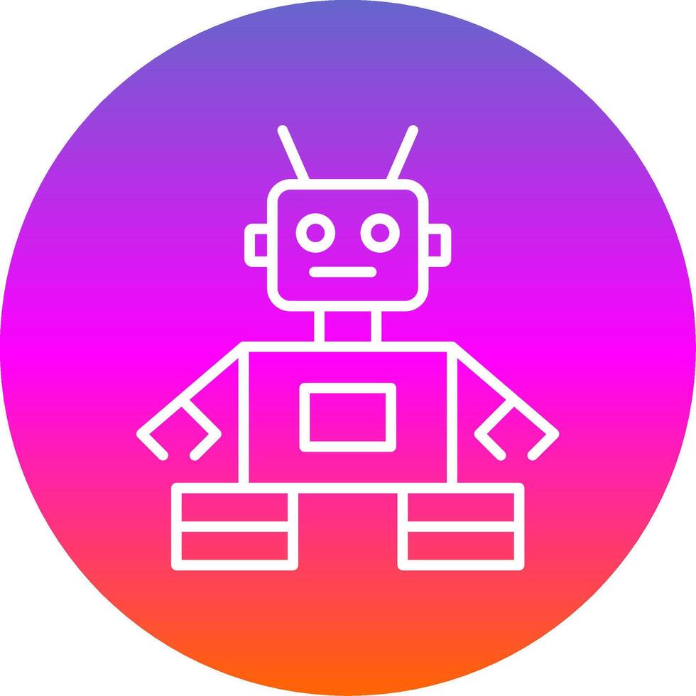 Robot Line Gradient Circle Icon vector