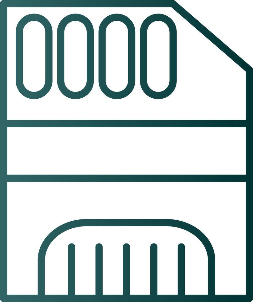 Memory Card Line Gradient Icon vector
