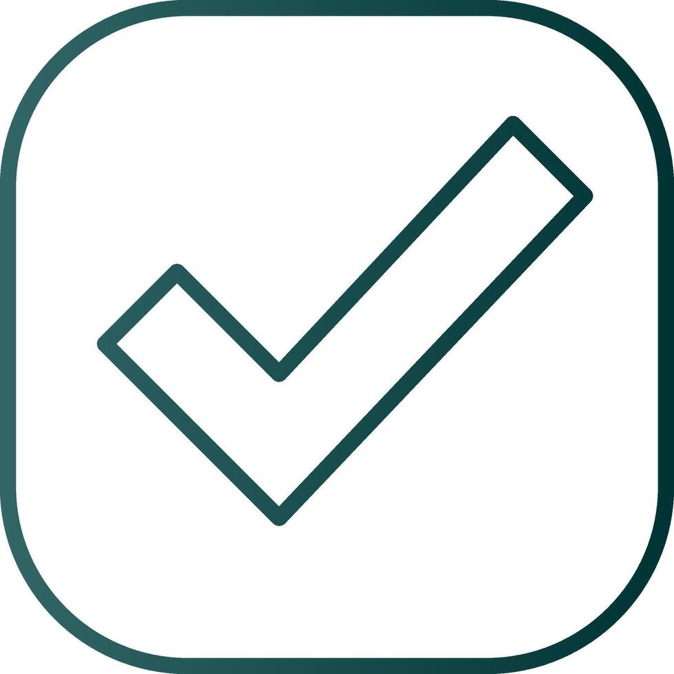 Checkmark Line Gradient Icon vector