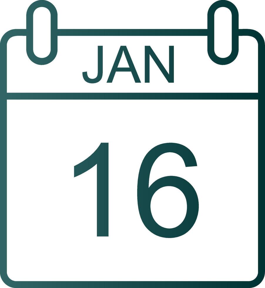 January Line Gradient Icon vector