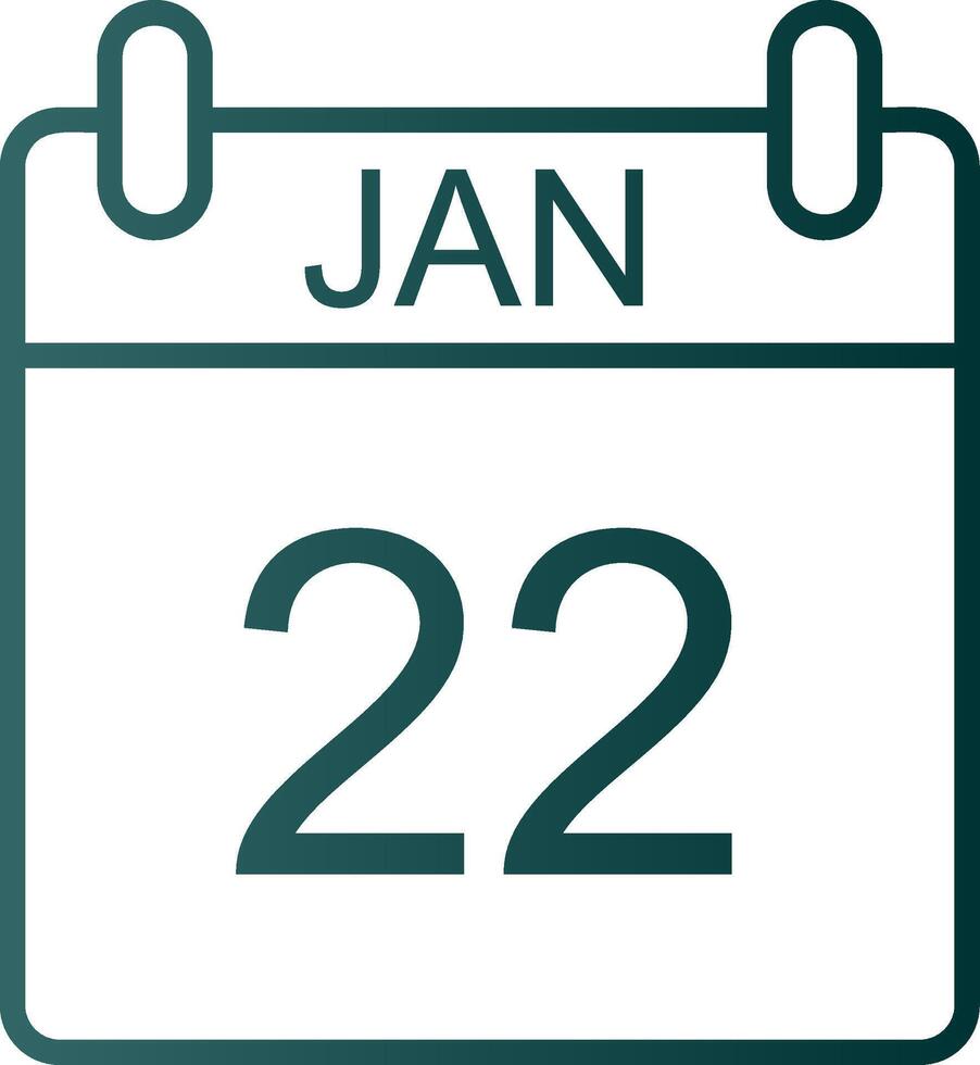 January Line Gradient Icon vector