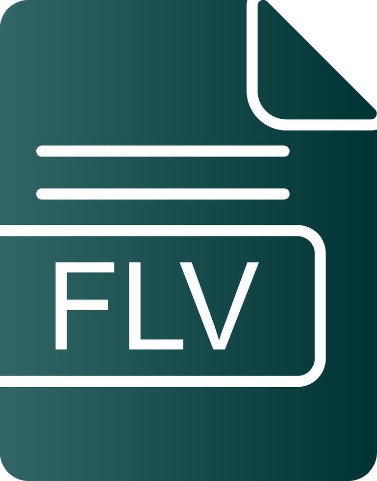 FLV File Format Glyph Gradient Icon vector