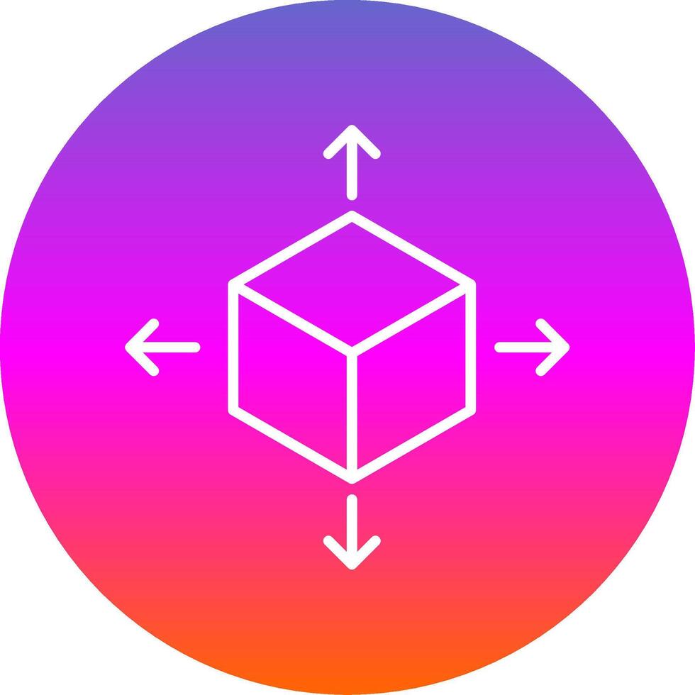 Cube Line Gradient Circle Icon vector