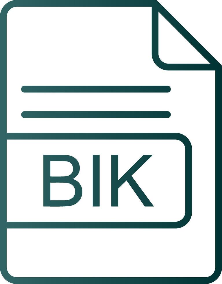 BIK File Format Line Gradient Icon vector