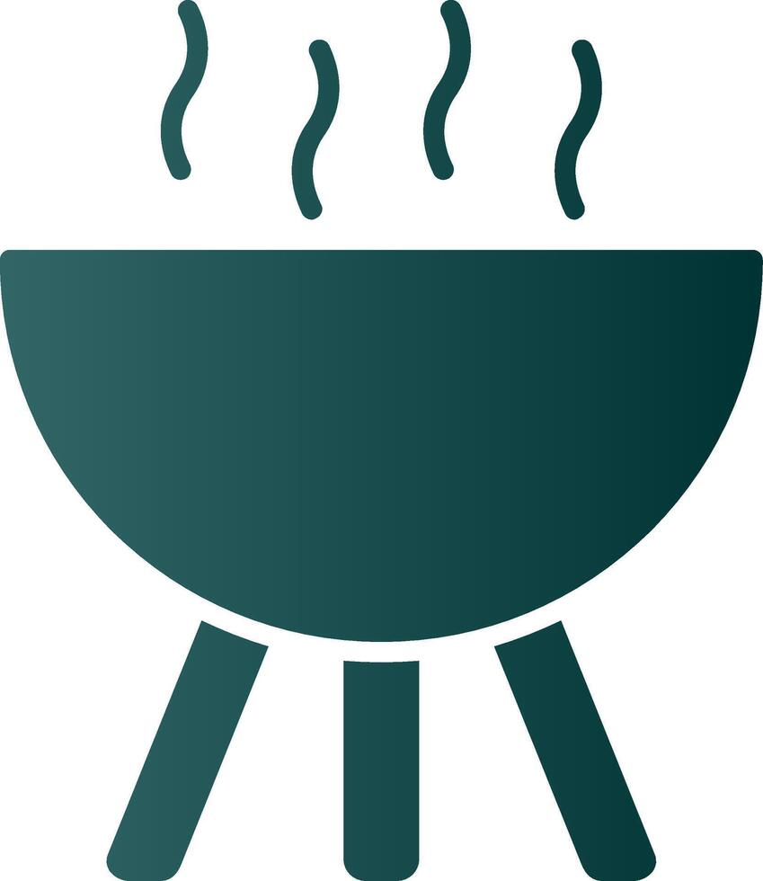 BBQ Grill Glyph Gradient Icon vector