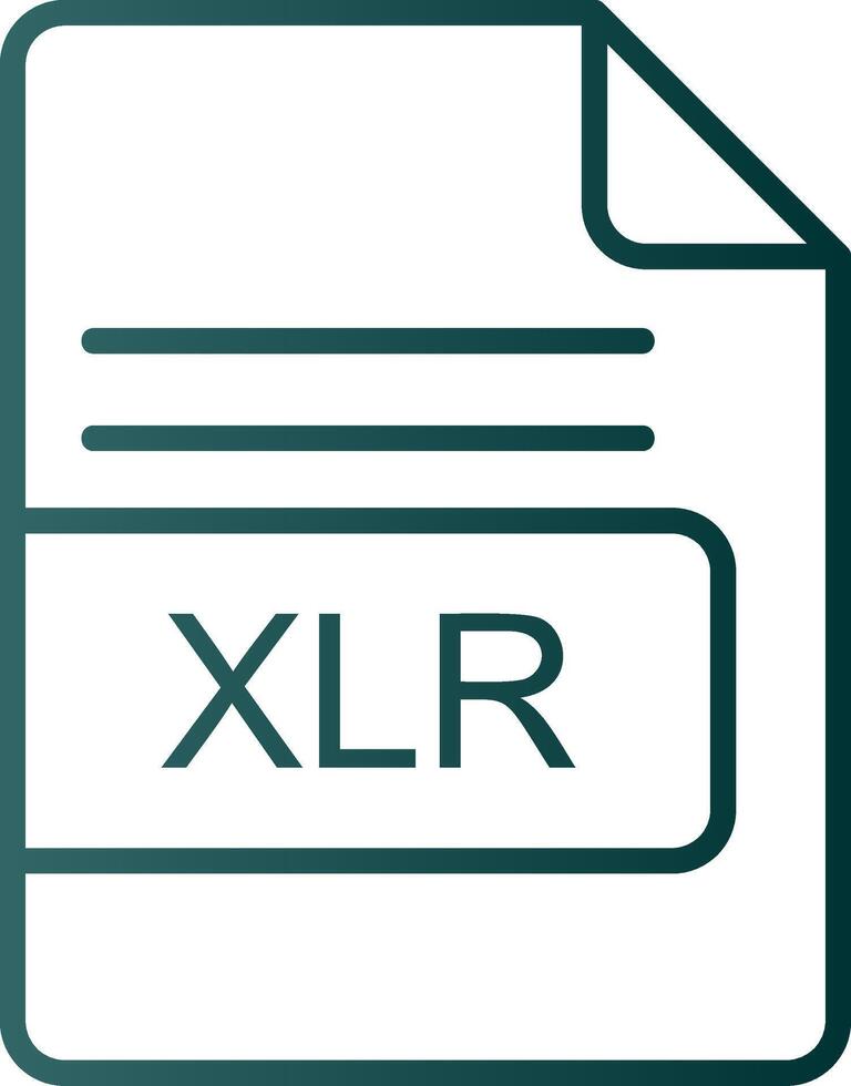 XLR File Format Line Gradient Icon vector