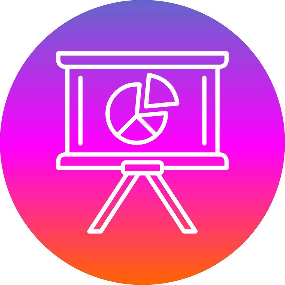 Pie Chart Line Gradient Circle Icon vector