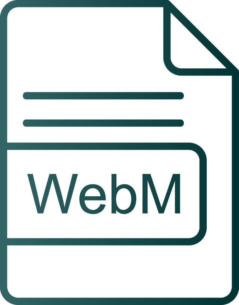 webm archivo formato línea degradado icono vector