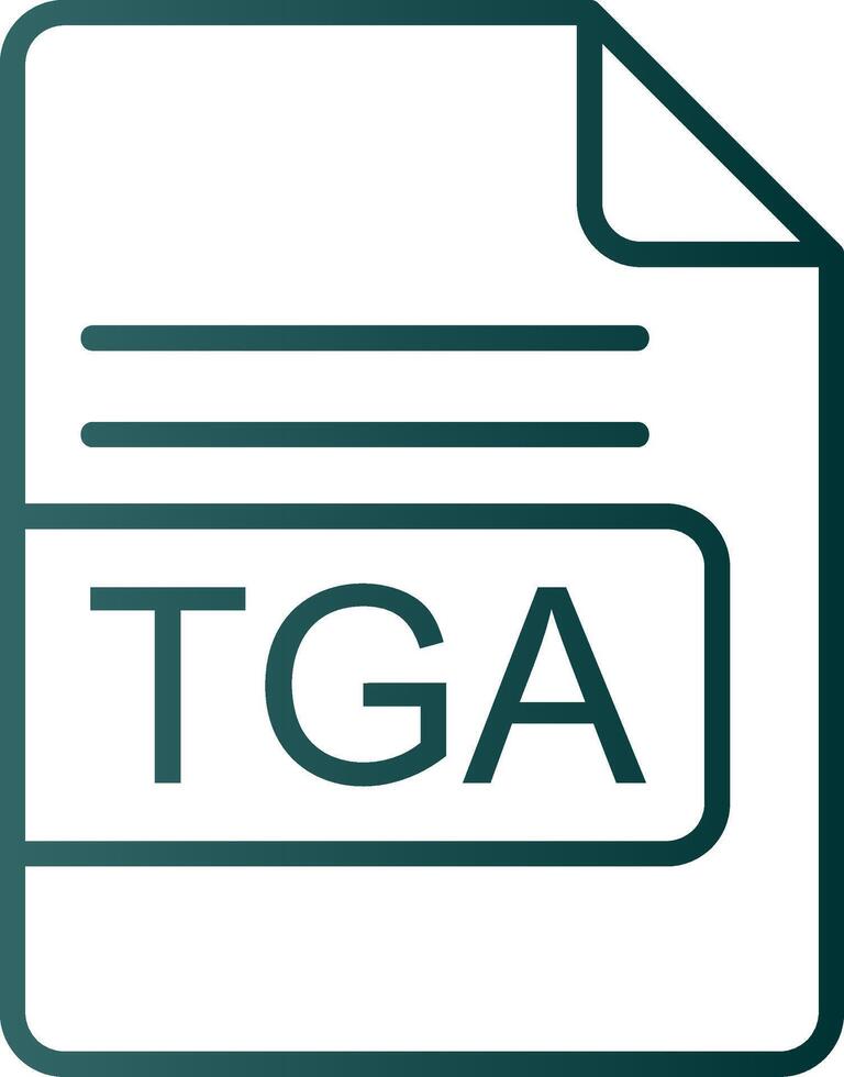 TGA File Format Line Gradient Icon vector