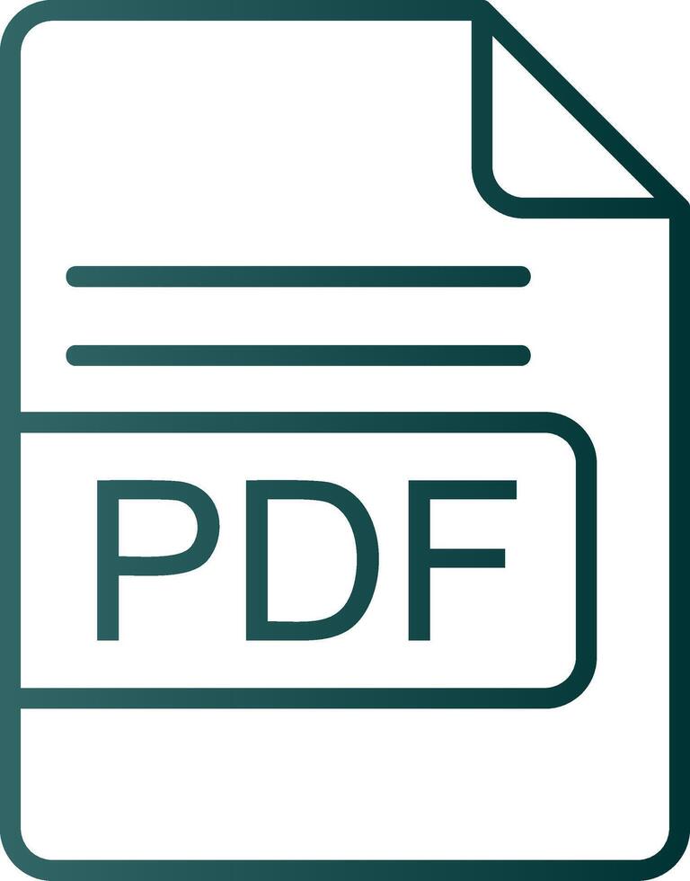 PDF File Format Line Gradient Icon vector