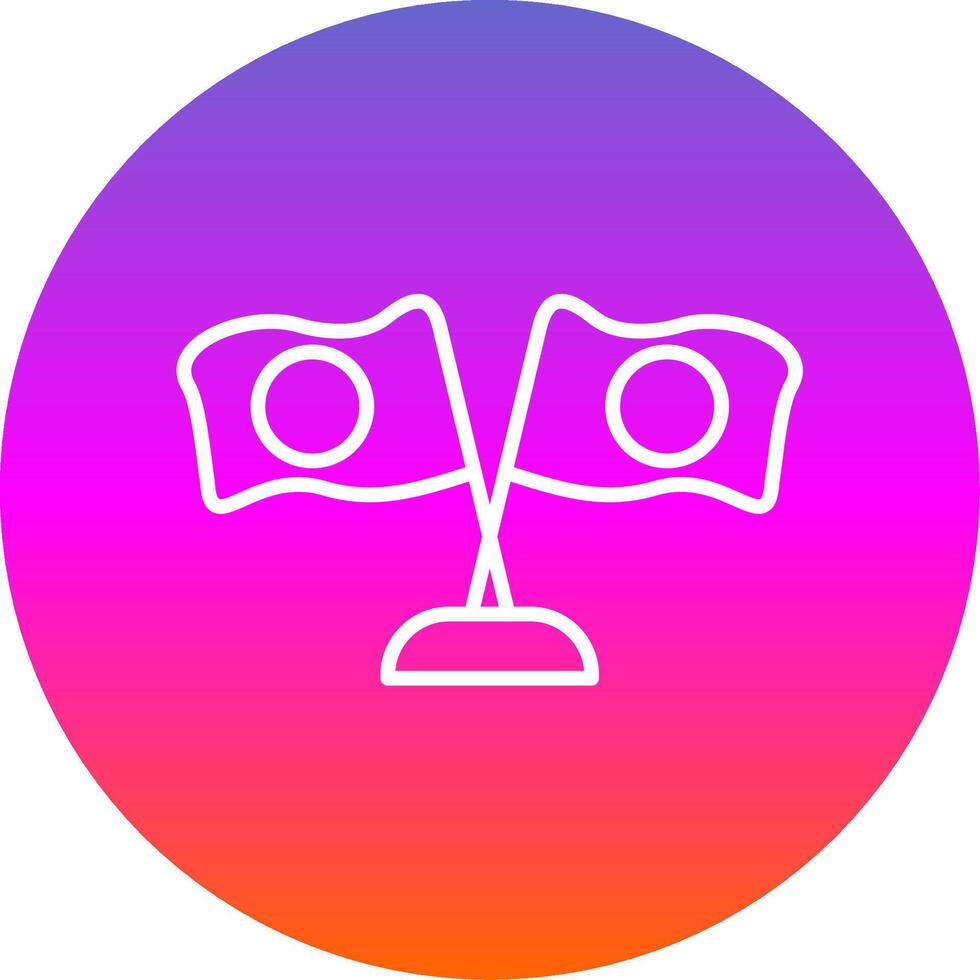 Flags Line Gradient Circle Icon vector
