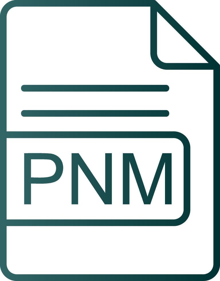 pnm archivo formato línea degradado icono vector