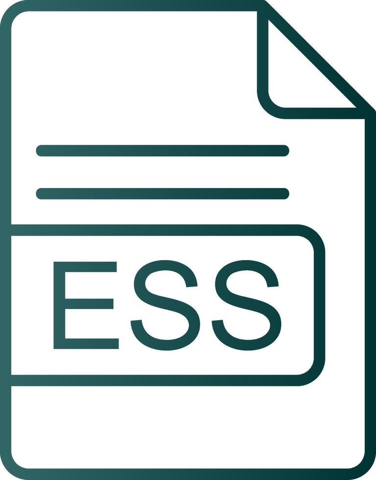 ESS File Format Line Gradient Icon vector