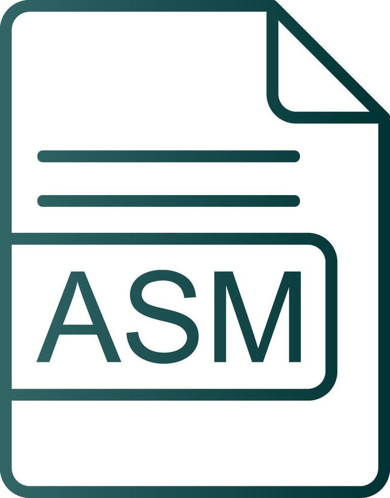 ASM File Format Line Gradient Icon vector