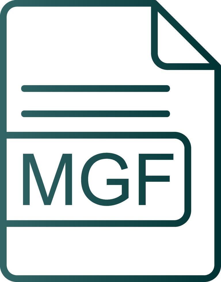 MGF File Format Line Gradient Icon vector